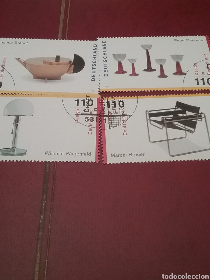 Stamps: Sellos Alemania, R. Federal mtdo/1998/Dise&ntilde;o aleman/arte/artesania/vaso/tetera/silla/lampara