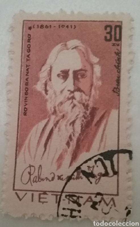 Sellos: Sellos R. D. Vietnam Norte mtdos/1982/120 Aniv. nacimiento poeta indio Tagore/ famosos/arte/retrato