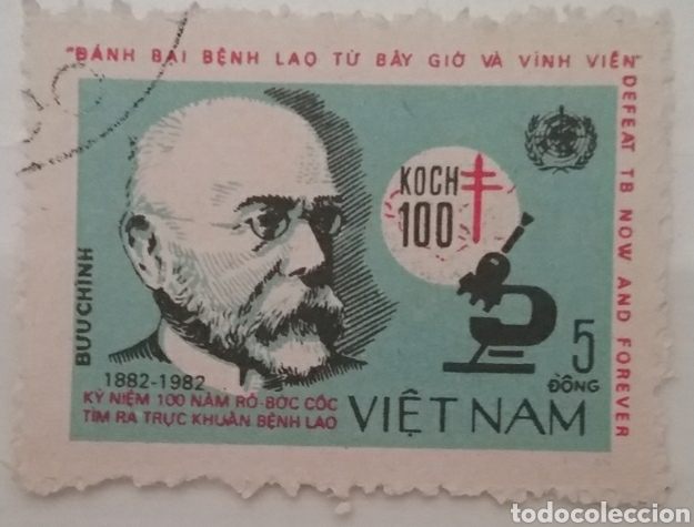 Sellos: Sellos R. D. Vietnam Norte mtdos/1983/Cent. descubrimiento vacilo tuberculosis/Koch/microsc/famoso/