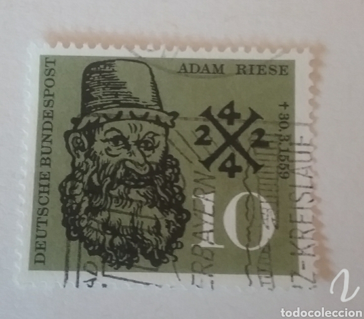 Selos: Sellos Alemania. R. Federal mtdos/1959/IV Cent. muerte matematico A. Riese/famoso/gente/retrato