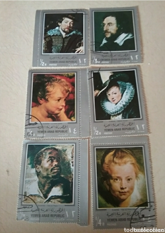 Selos: Sellos Yemen Norte (R. A. Yemen) mtdos/1968/Pinturas Rubnes/arte/autoretrato/Isabel Brant/sagrada/ni