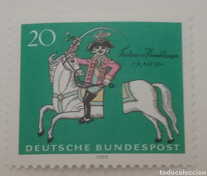 Selos: Sellos Alemania, R. Federal nuevos/1970/CCL Aniv. nacimiento varon Munchhausen/caballo/uniforme/esp/