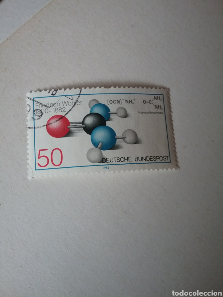 Selos: Sellos Alemania, R. Federal mtdos/1982/ I Cent. muerte quimico Woler/urea/atomos/moleculas