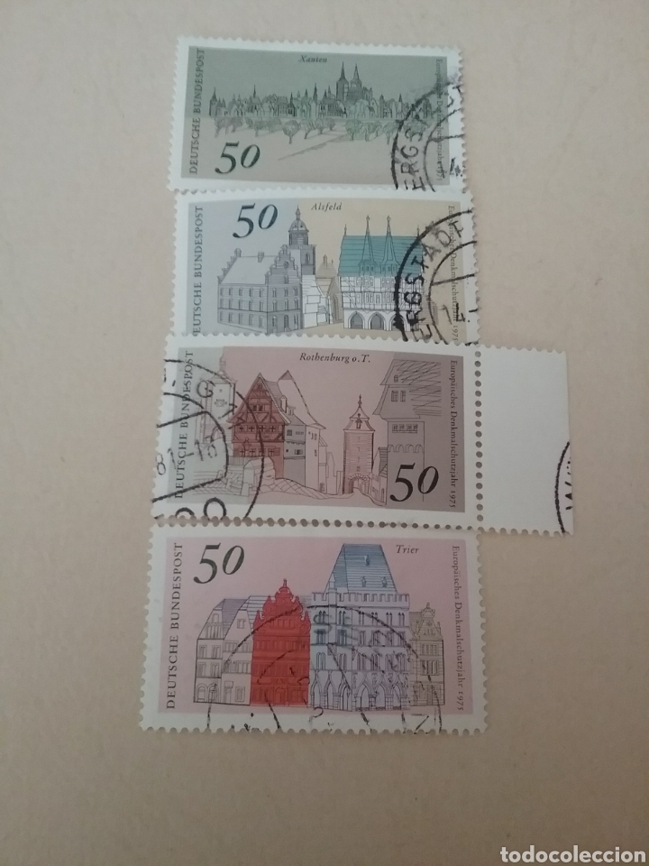 Selos: Sellos Alemania, R. Federal mtdos/1975/Turismo/edificio/ayuntamientos/catedral/aldea/plaza/arte/arbo