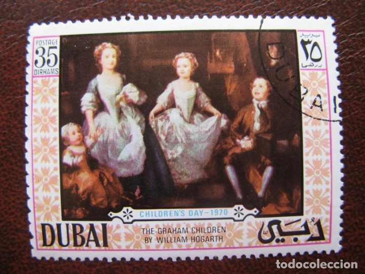 Sellos: arabia sudeste, DUBAI, obra de william hogarth - Foto 1