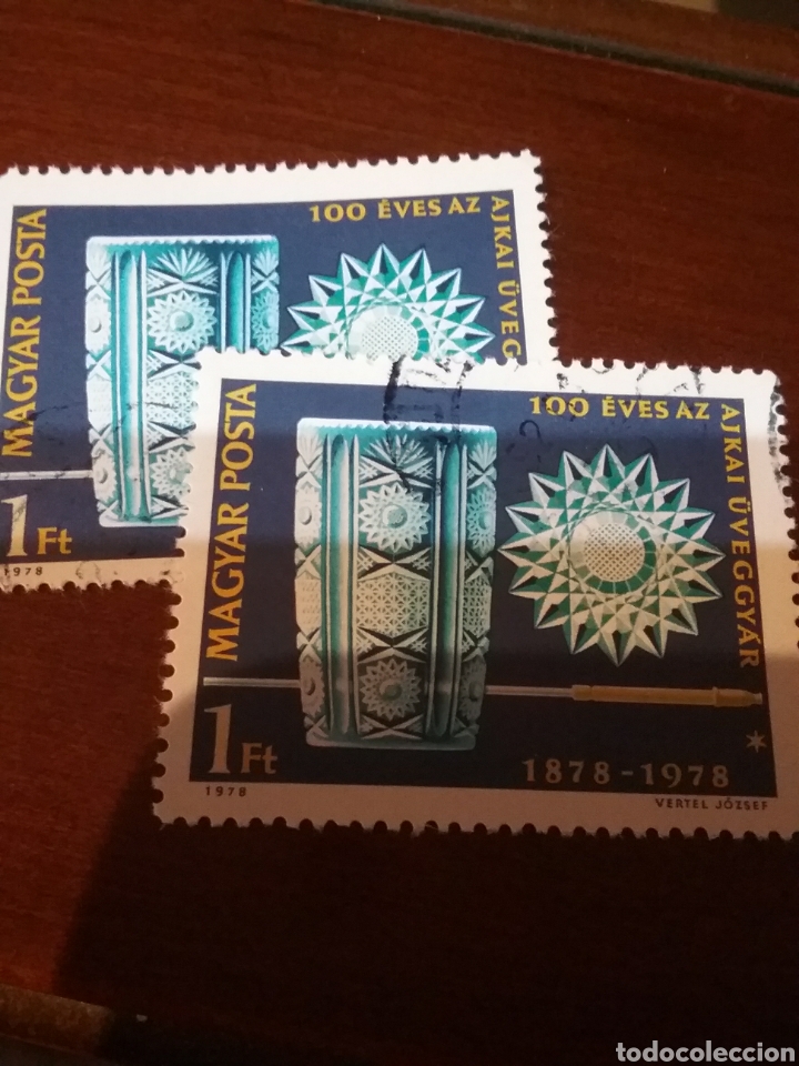 Sellos: Sellos de Hungr&iacute;a mtdos (Magyar posta)/1978/I Cent. cristaleria Ajka/arte/vaso/estrella/artesania/