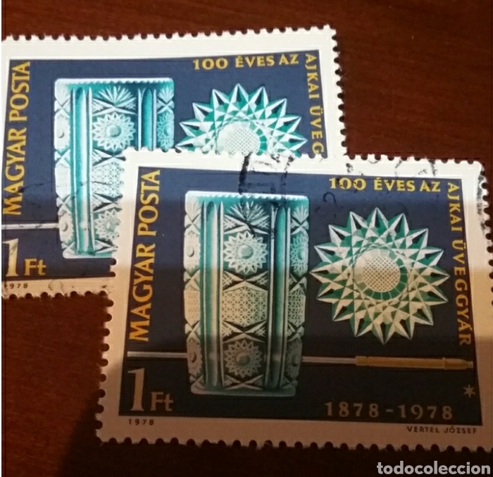 Sellos: Sellos de Hungr&iacute;a mtdos (Magyar posta)/1978/I Cent. cristaleria Ajka/arte/vaso/estrella/artesania/