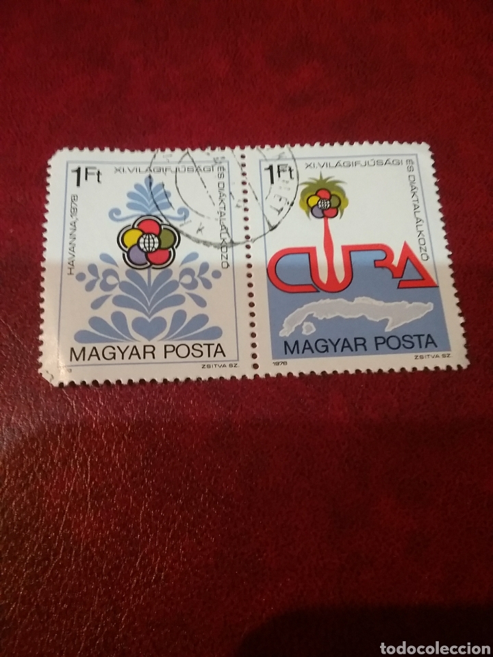 Sellos: Sellos Hungr&iacute;a mtdos (Magyar P.)/1978/XI festival juventud mundial La Habana/flor/emblema/infancia/a