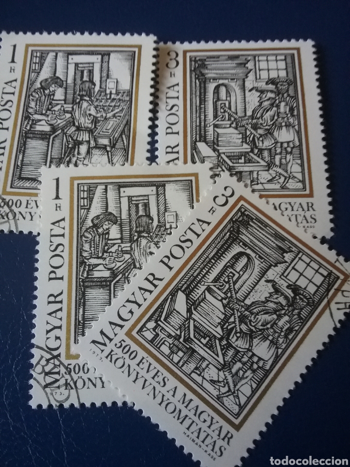 Timbres: Sellos de Hungr&iacute;a (Magyar P.) mtdos/1973/Centenario/Imprenta/Taller/Artesania/arte/trabajo/
