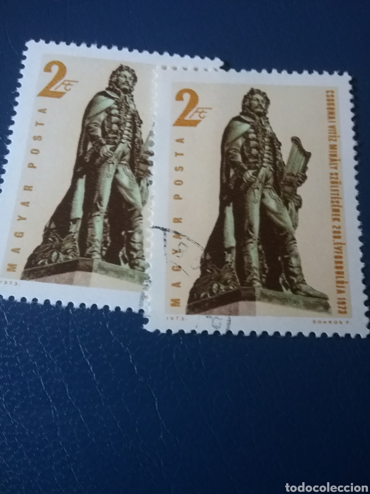 Timbres: Sellos Hungr&iacute;a (Magyar P.) mtdos/1973/Bicentenario nacimiento poeta/escultura/arte/escritor/