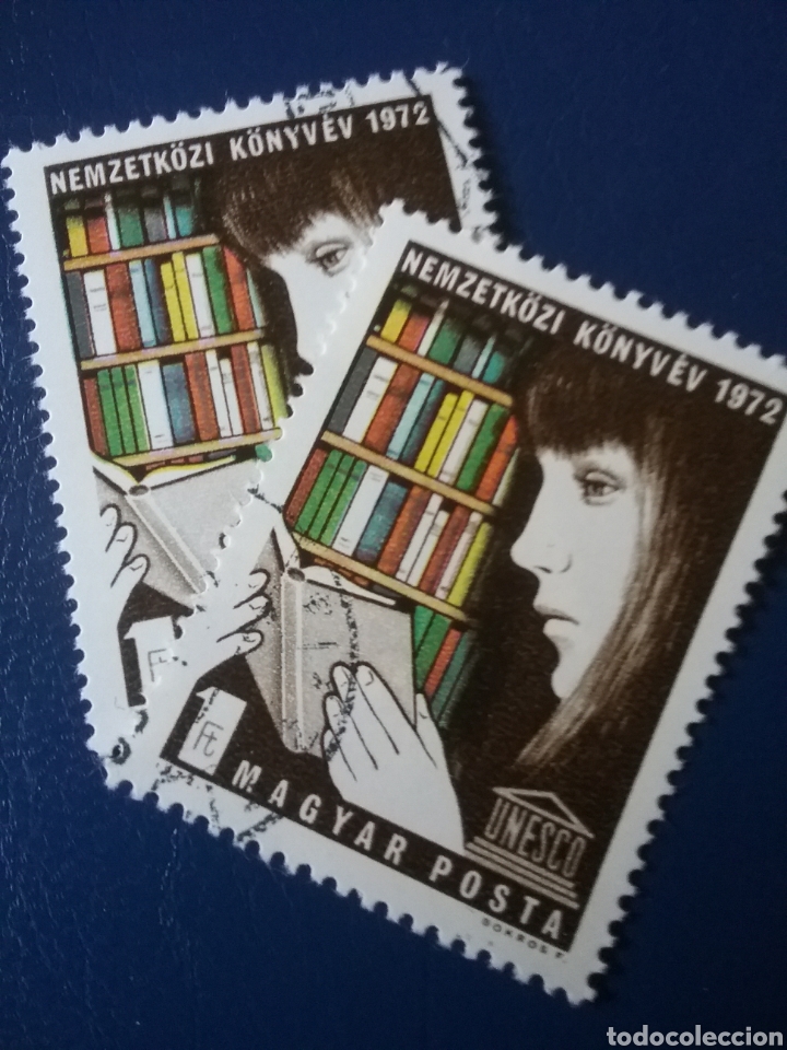 Sellos: Sellos de Hungr&iacute;a (Magyar Posta) mtdo/1972/A&ntilde;o internacional libro/Biblioteca/Mujer/UNESCO/libros