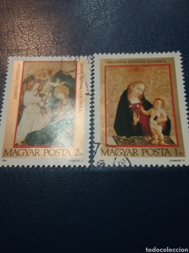 Sellos: Sellos de Hungr&iacute;a (Magyar P.) mtdos/1963/Navidad/arte/pinturas/religion/creencias/rpsa/virgen/ni&ntilde;o