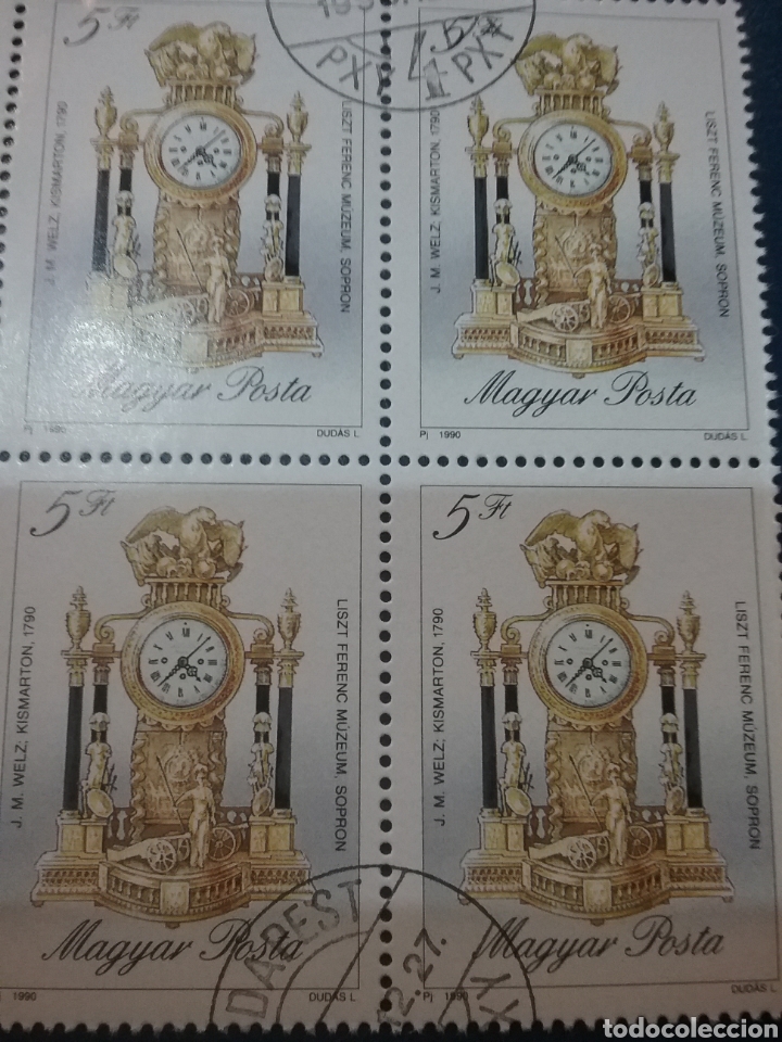 Sellos: Sellos de Hungr&iacute;a (Magyar P.) mtdos/1990/Relojes antiguos/arte/artesania/libro/aguila/ca&ntilde;on/soldado/