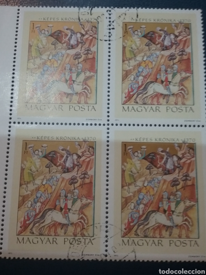 Sellos: Sellos de Hungr&iacute;a (Magyar P.) mtdos/1971/Victoria Basar sobre Rey Carlos/caballos/guerra/armas/solda