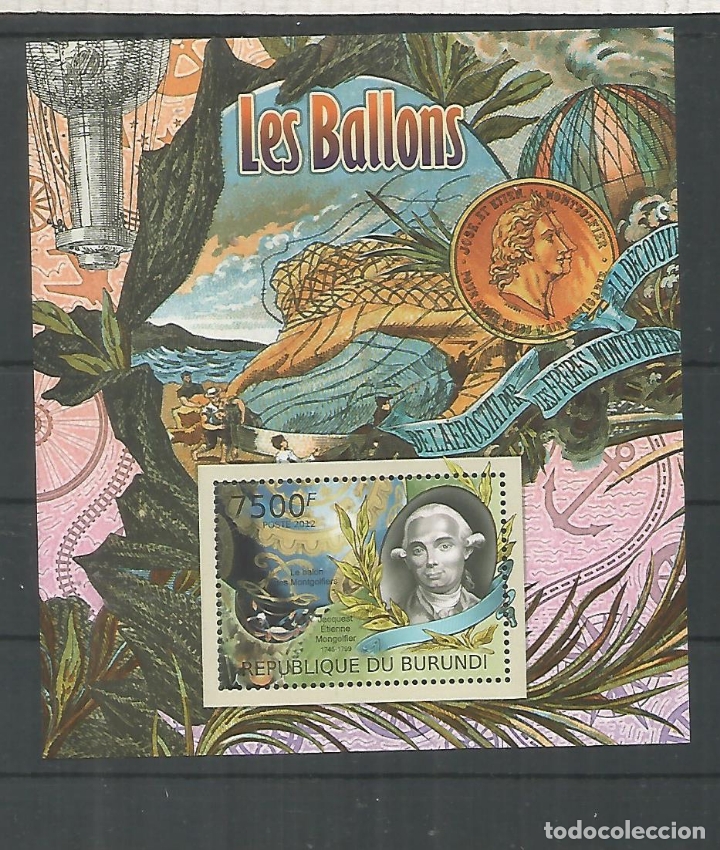 Sellos: BURUNDI GLOBO BALLON BALLOON MONGOLFIER