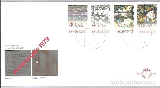 Sellos: TEMA VIDRIERAS  FDC HOLANDA 1979 - Foto 1