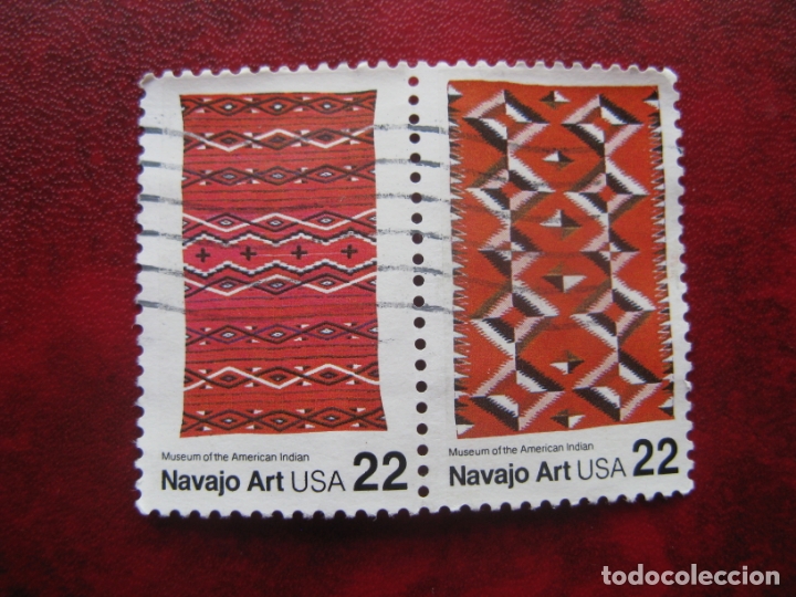 Selos: -estados unidos, 2 sellos usados, arte navajo