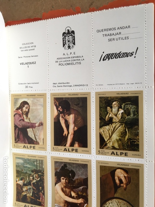 Sellos: Colección sellos de Arte. Pintores famosos. Serie A. ALPE. Asociación Española Lucha poliomielitis - Foto 9 - 184360950