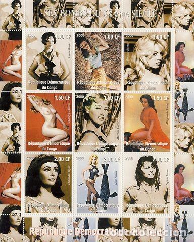 Sellos: CONGO. ACTRICES DEL SIGLO XX. - Foto 1