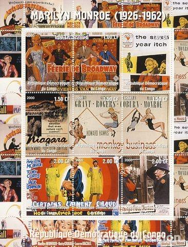 Sellos: CONGO. MARILYN   MONROE. PELICULAS. ( I ) - Foto 1