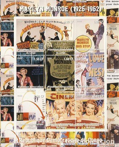 Sellos: CONGO. MARILYN   MONROE. PELICULAS.( II ) - Foto 1