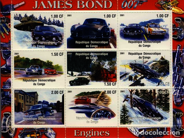Sellos: CONGO. COCHES DE  JAMES BOND. ( II ) - Foto 1