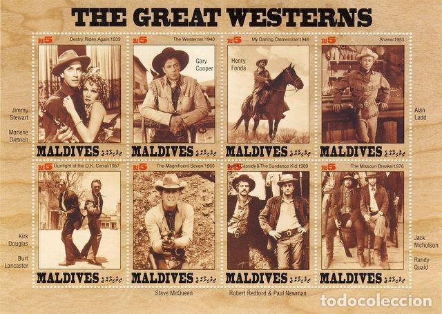 Briefmarken: MALDIVAS. GRANDES ACTORES  DEL WESTERN.