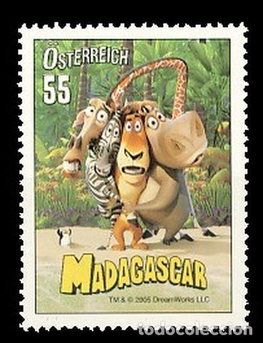 Sellos: AUSTRIA. PELICULA MADAGASCAR. - Foto 1