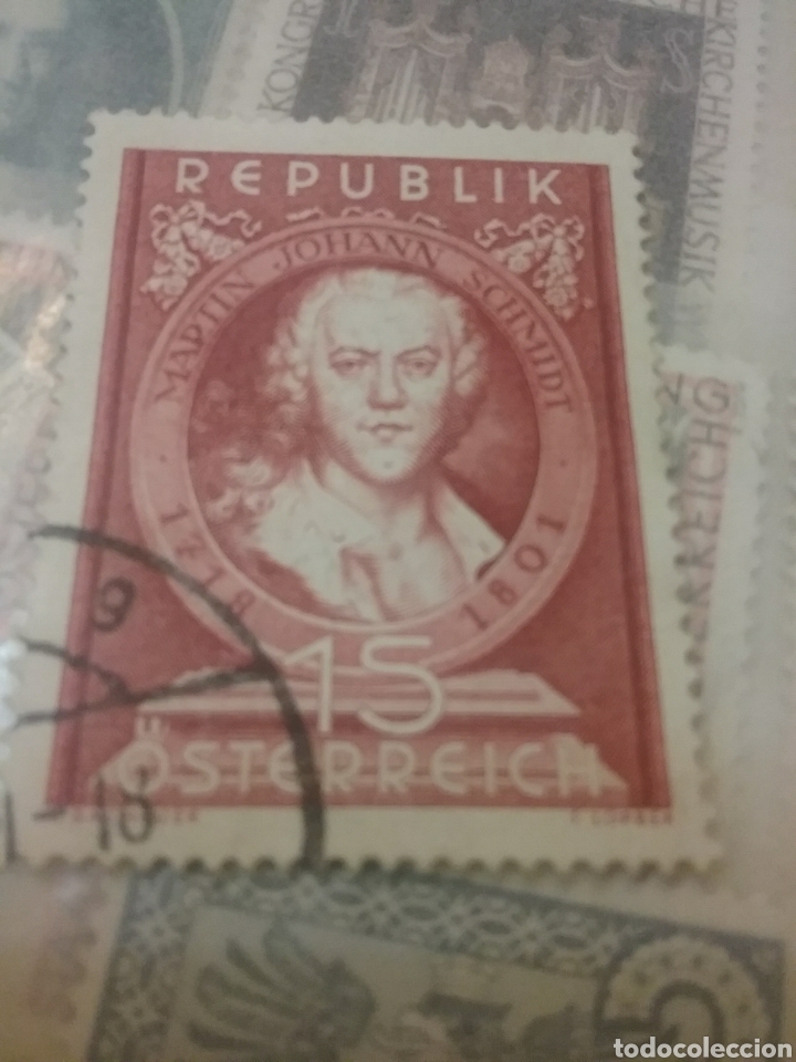 Timbres: Sellos Austria (Osterreich) nuevos/1951/150 Aniv/muert/Martin/Johann/pintor/retrato/rococo/arte/cuad