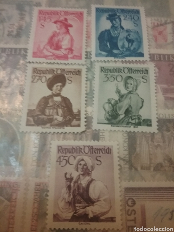 Timbres: Sellos Austria (Osterreich) nuevos/1951/constumbres nacionales/tarjes/tipicos/trabajos/gente/mujere