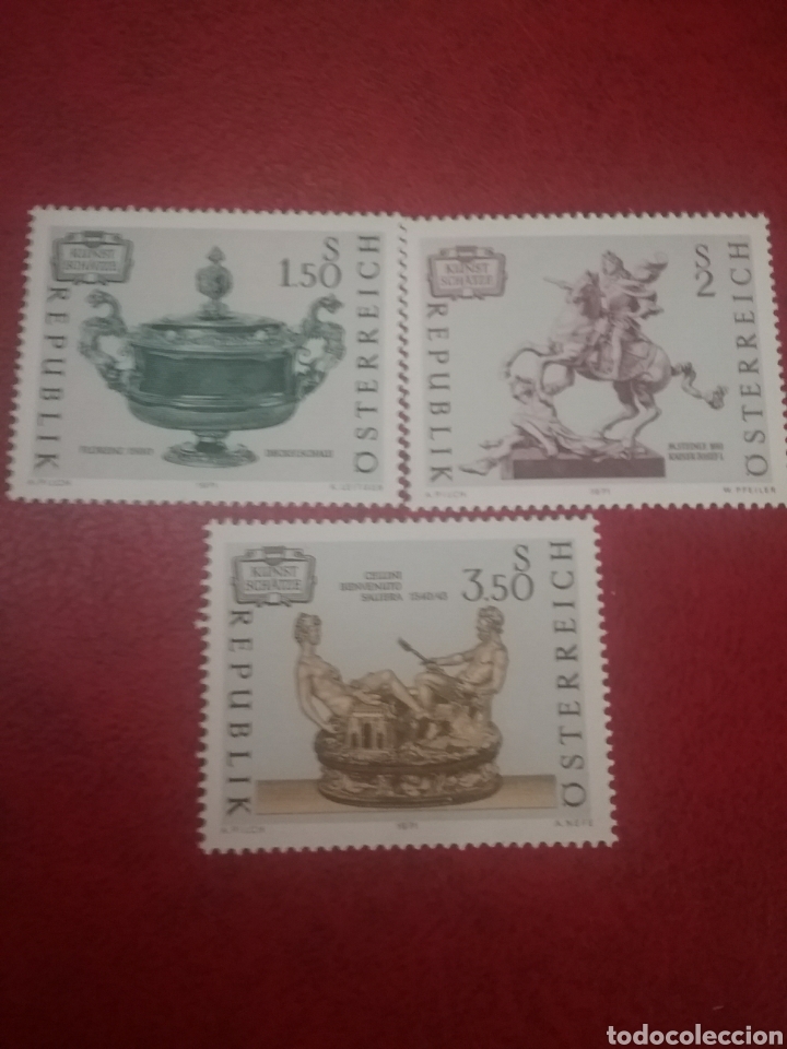 Timbres: Sellos Austria (Osterreich) nuevos/1971/tesoros/arte/esculturas/figuras/caballo/ecuestre//