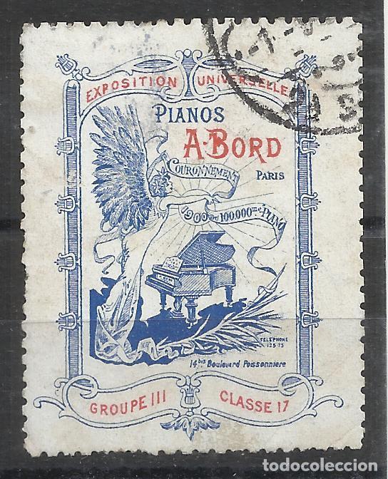 Sellos: EXPO UNIVERSAL PARIS PIANOS USADO - Foto 1