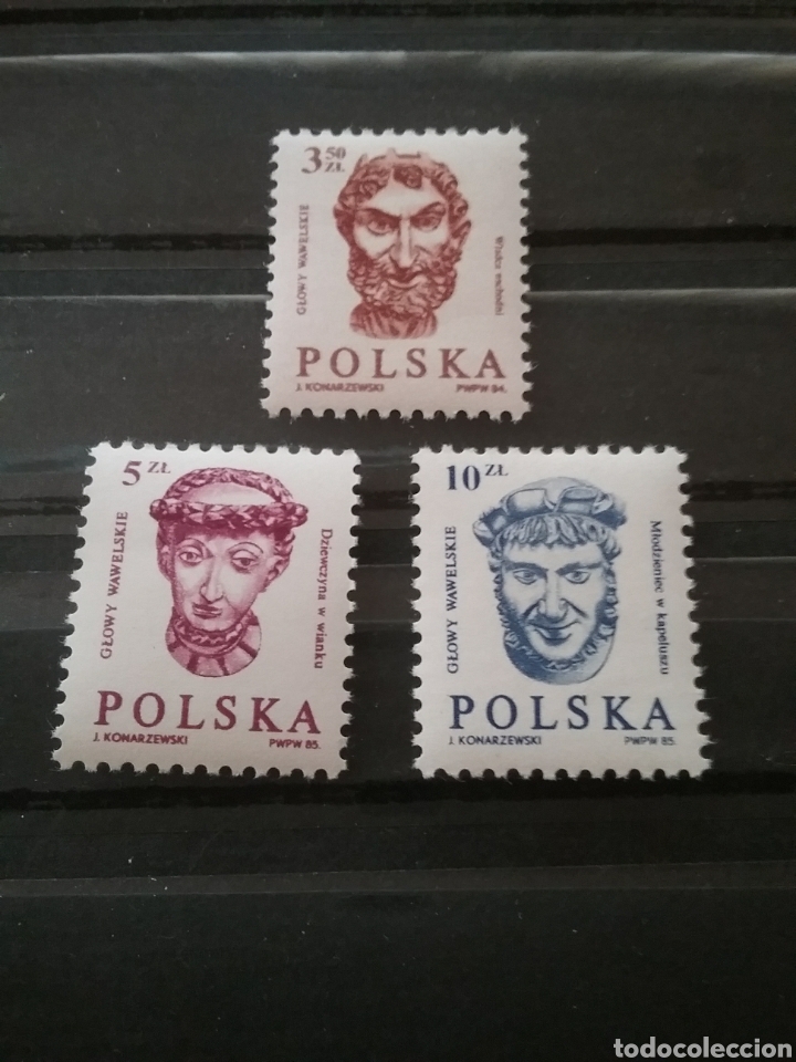 Briefmarken: Sellos R. Polonia (Polska) nuevas/1985/Talla/Escultur/castillo/Wawel/Cabeza/arte/artesania/efigie/ro