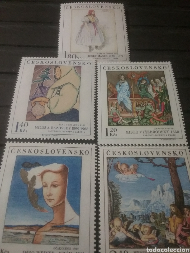Briefmarken: Sellos R. Checoslovaquia nuevos/1971/pintura/arte/cuadro/mujer/paisaje/religion/ni&ntilde;a/reaurreccion/