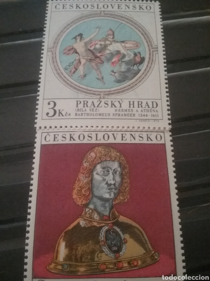 Briefmarken: Sellos R. Checoslovaquia nuevos/1970/pintura/arte/cuadro/religion/busto/escultura/efigie/artesania/
