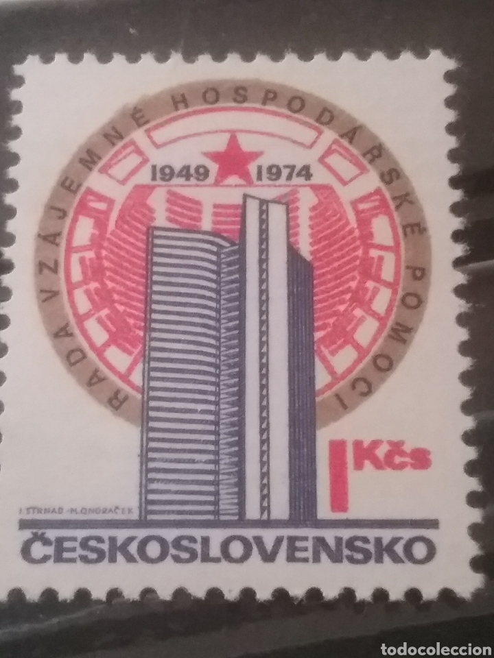 Briefmarken: Sellos R. Checoslovaquia nuevo/1974/XXVII Aniversario/COMECON/Sede/Edificio/Emblema/gubernamental