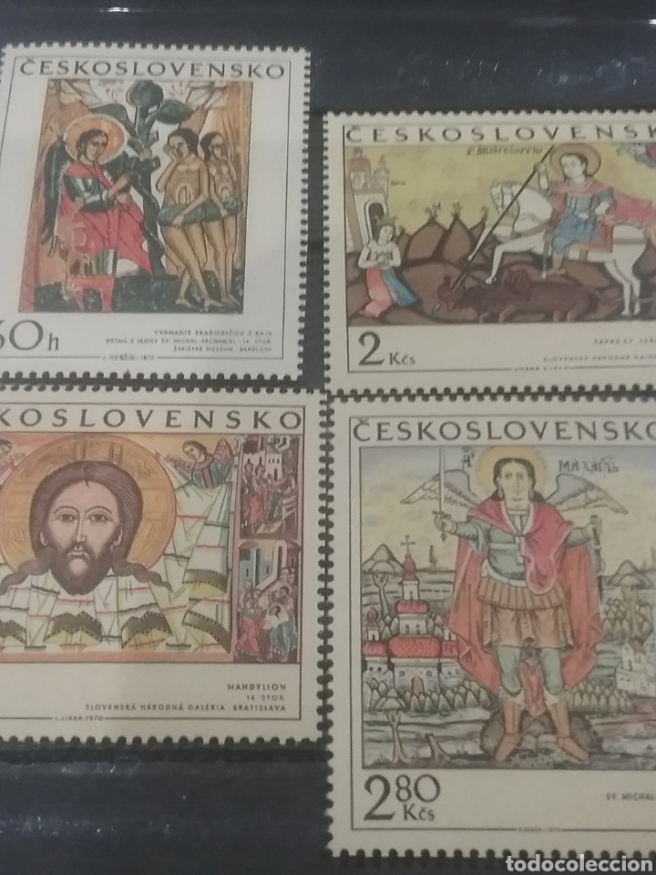 Briefmarken: Sellos R.Checoslovaquia nuevos/1970/religion/iconos/jorge/dragon/adam/evan/naturaleza/cristo/angel