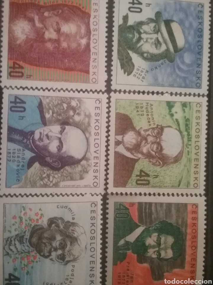 Briefmarken: Sellos R. Checoslovaquia nuevos/1972/personajes/famosos/poeta/pintor/escultor/arte/artesania/gente