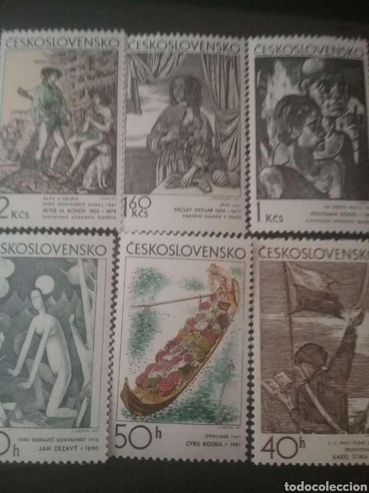 Briefmarken: Sellos R. Checoslovaquia nuevo/1971/artes/graficas/cuadros/pinturas/barca/caza/arma/gente/bandera/ba