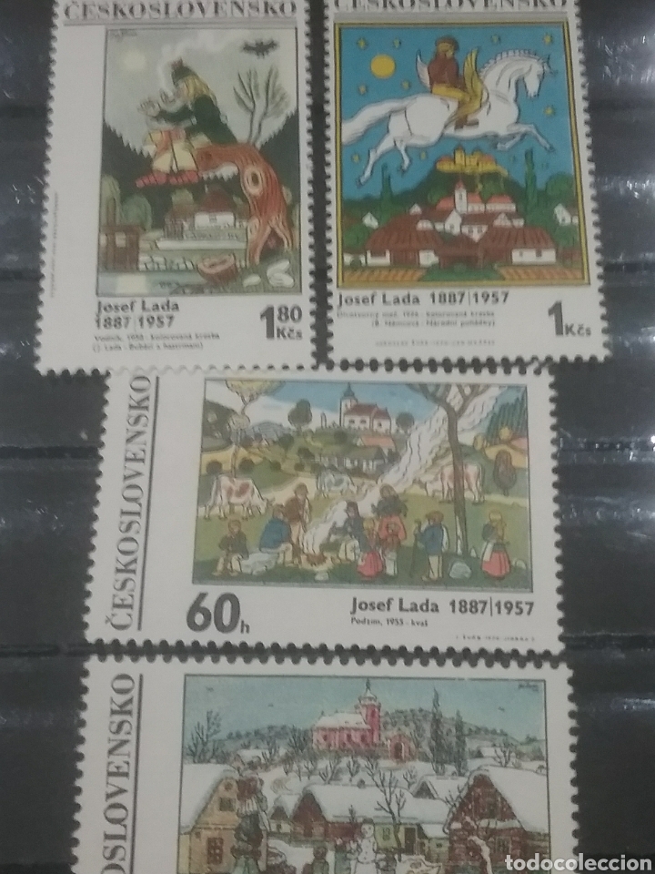 Briefmarken: Sellos R. Checoslovaquia nuevo/1970/pintura/arte/cuadros/familia/caballo/magico/ni&ntilde;os/invierno/geni
