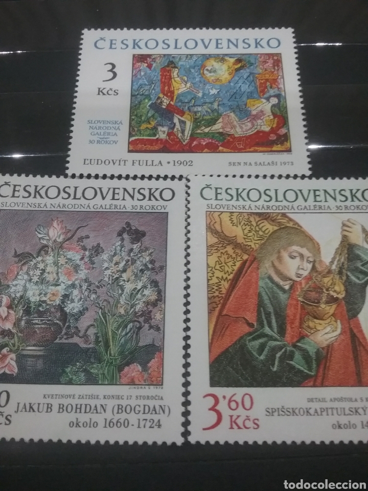 Briefmarken: Sellos R. Checoslovaquia nuevos/1978/arte/aniv/galeria/flores/flora/santo/incienso/paisaje/sol/flaut