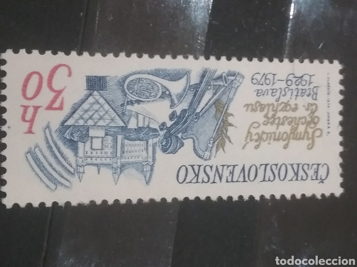 Stamps: Sellos R. Checoslovaquia nuevos/1979/Aniversario/Orquesta/Instrumentos/Musica/Auditorio/edificios/gu