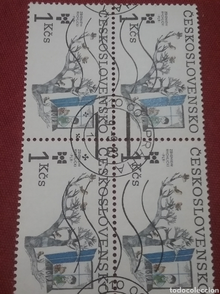 Stamps: Sellos R. Checoslovaquia mtdos/1983/ilustarcion/cuentos/infancia/jovenes/aves/arbol/pajaro/fauna/flo