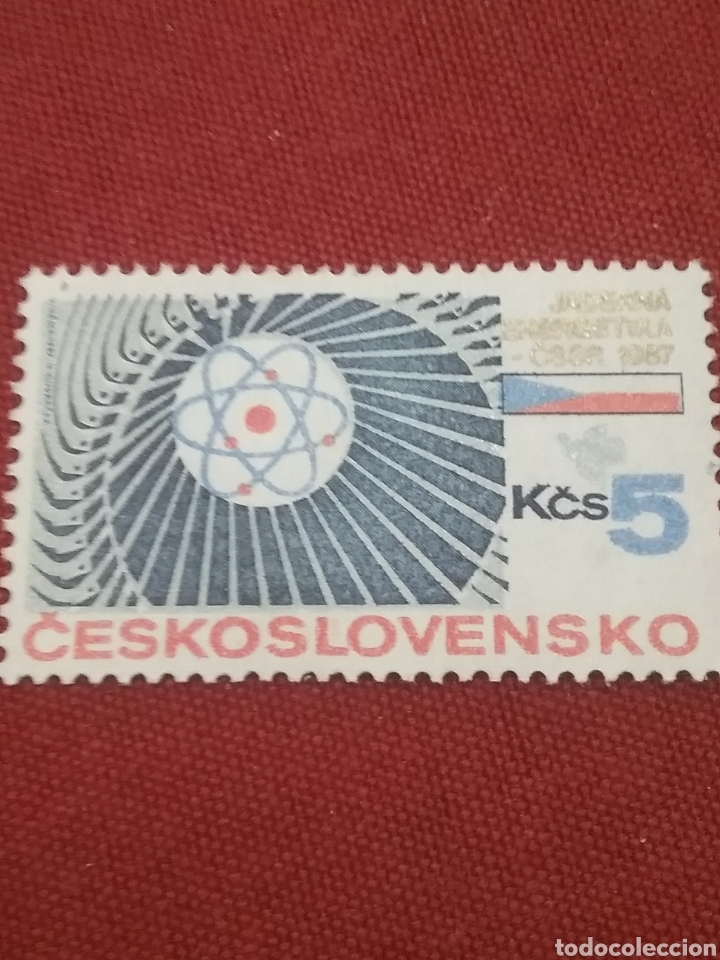 Stamps: Sellos R. Checoslovaquia mtdos/1987/ Explotacion/energia/atomica/atomo/molecula/iones/industria/hist