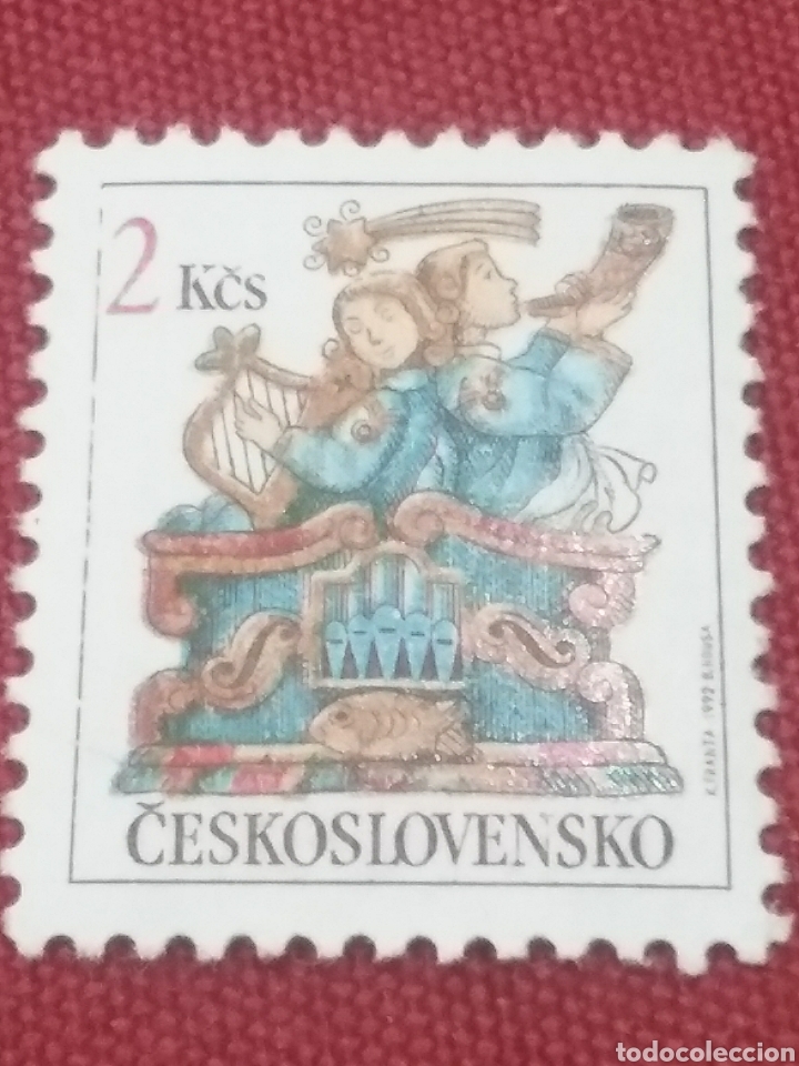 Stamps: Sellos R. Checoslovaquia nuevo/1992/Navidad/cuerno/instrumentos/musica/ni&ntilde;os/organo/religion/constum