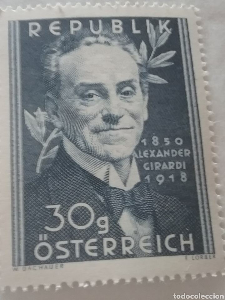 Selos: Sellos Austria (Osterreich) nuevos/1950/100 Aniv/nacimi/Alexander Girardi/gente/famoso/arte/actor/ci