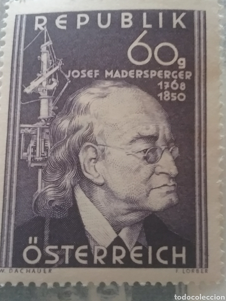 Selos: Sellos Austria (Osterreich) nuevos/1950/inventor/maquina/coser/costura/gente/famoso/personalidades/r