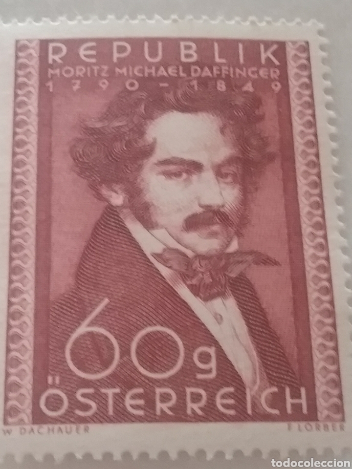 Selos: Sellos Austria (Osterreich) nuevos/1950/Aniver/nacito/Moritz/Daffinger/arte/famoso/gente/escultor/mi