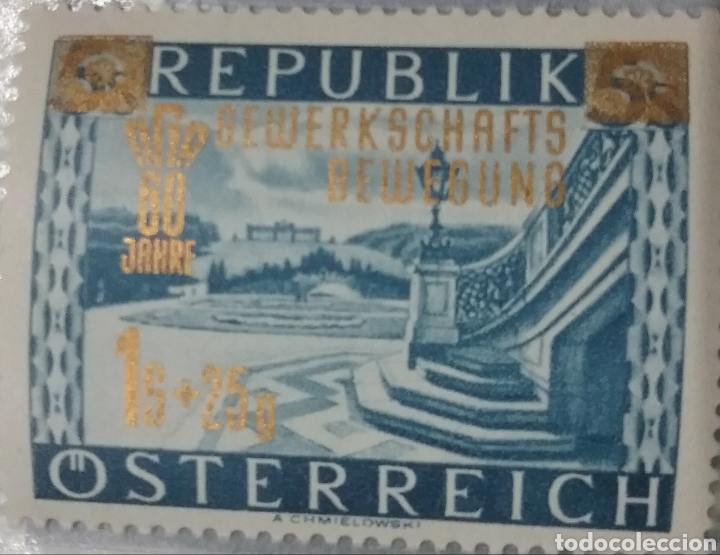 Briefmarken: Sellos Austria (Osterreich) nuevos/1953/60/Aniv/movimiento/sindical/arte/arquitectura/jardin/escaler
