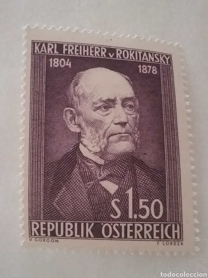 Briefmarken: Sellos Austria (Osterreich) nuevos/1954/Carl/vonRokitansky/medico/patologo/arte/cultura/famoso/polit